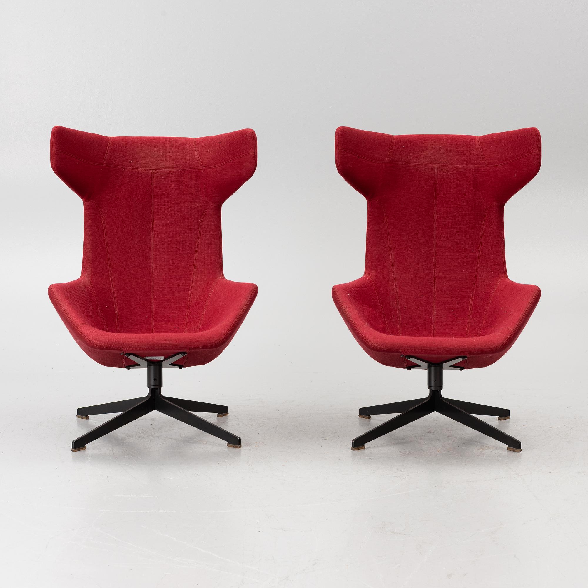 Alfredo Häberli, armchairs, a pair, “Take a Line for a Walk”, Moroso, second half of the 20th century.