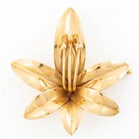 Brooch/pendant, Engelbert, Stigbert, in the form of a lily, 18K gold.