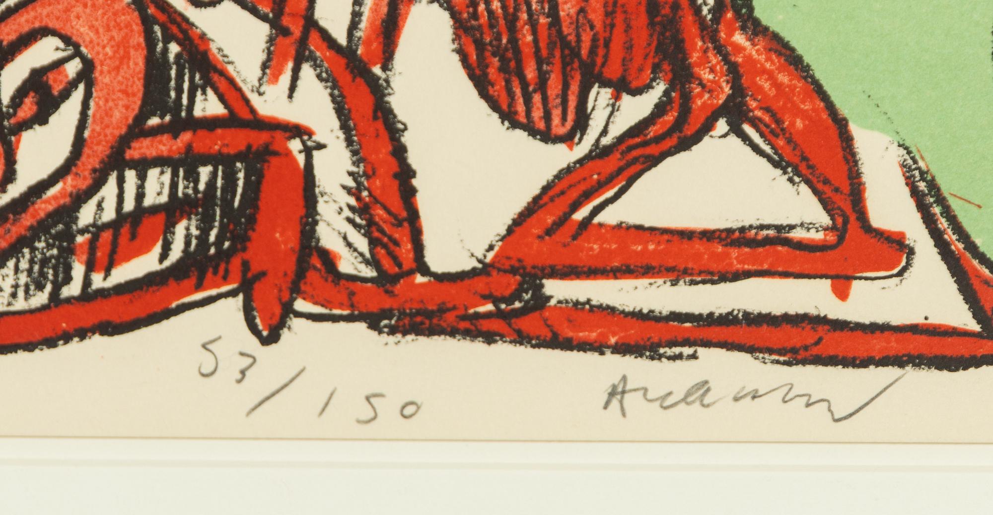 Pierre Alechinsky, "Schismes", fyra stycken färglitografier.
