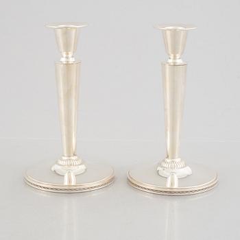 Eric Råström, ljusstakar, ett par, silver, CG Råström, Stockholm 1969.