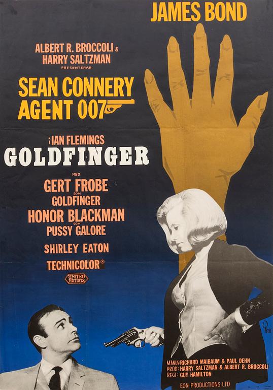 Filmaffisch James Bond  "Goldfinger".