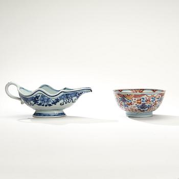 SKÅL, porslin, Kina Qianlong (1736-1795) och SÅSSNIPA, porslin, Kina Jiaqing (1796-1820).