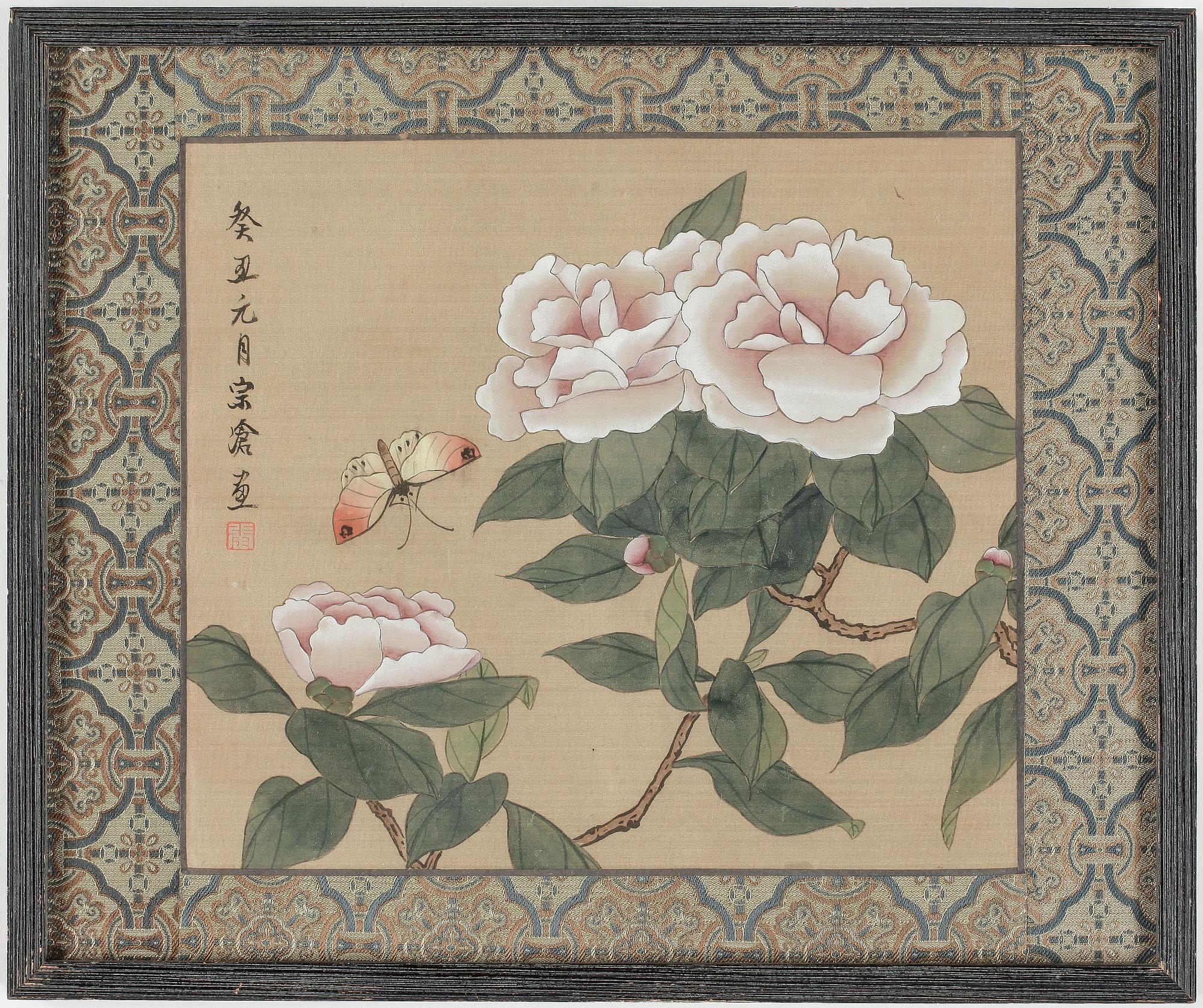 SIDENMÅLERI, 2 st. Japan, 1900-tal.