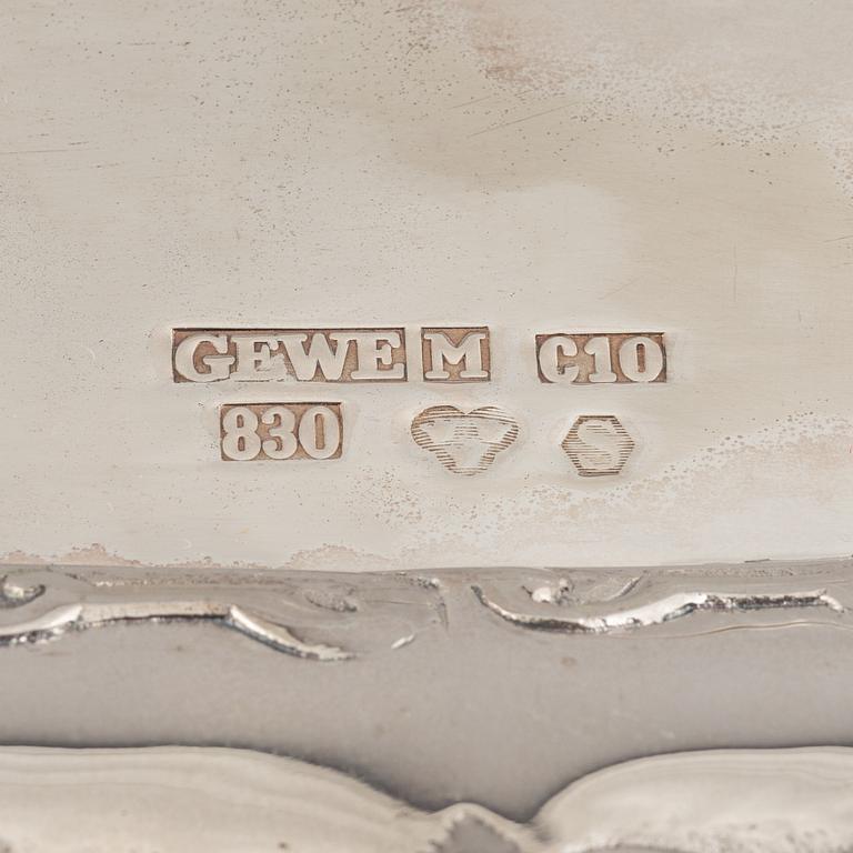 A Swedish silver tray, marks of GEWE, Malmö 1977.