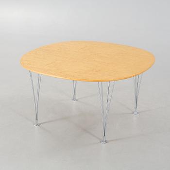 A coffee table named "Supercirkel", designed by Piet Hein and Bruno Mathsson.