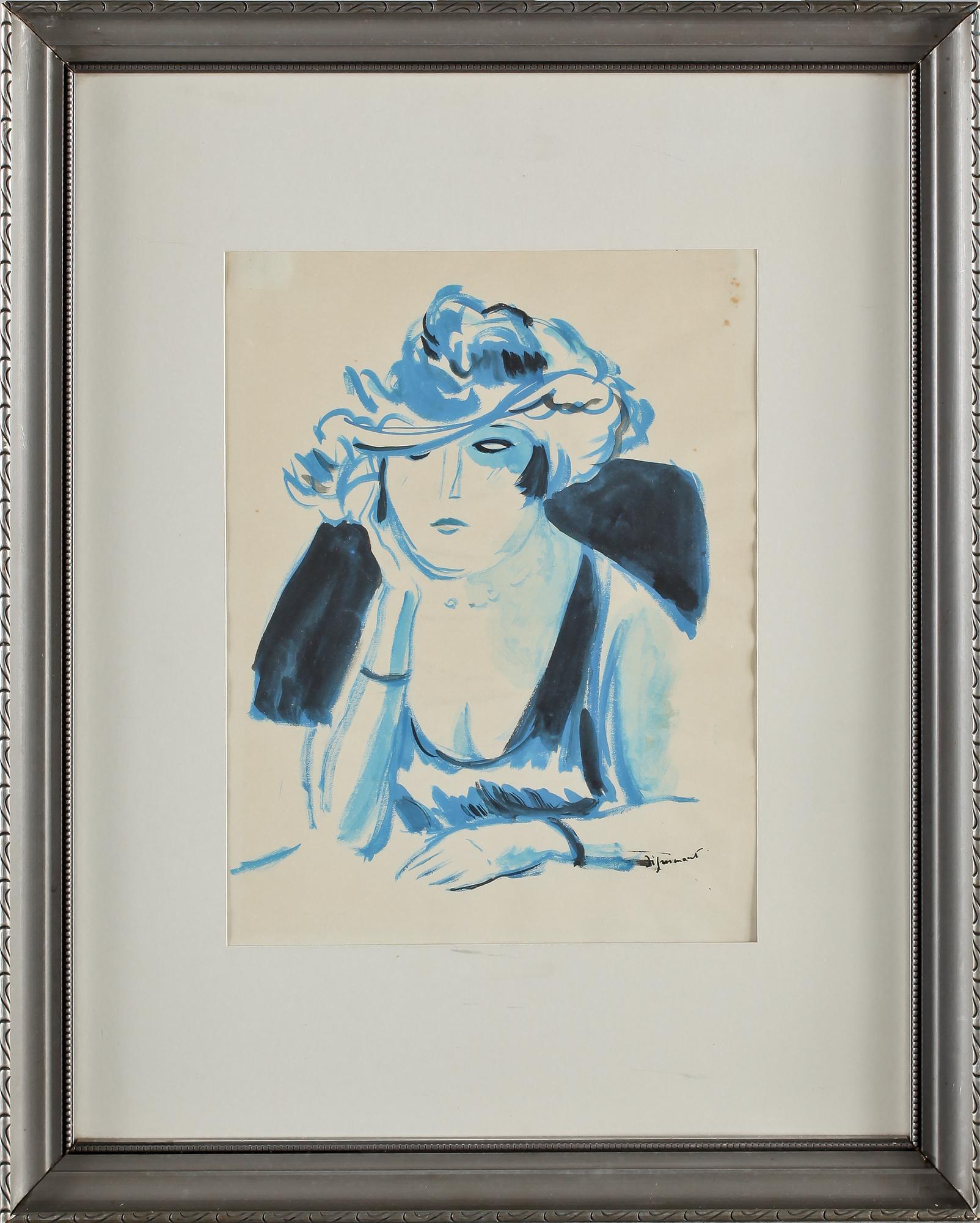 ANDRÉ DIGNIMONT, blandteknik, signerad.