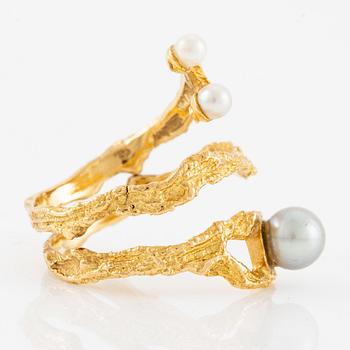 Björn Weckström, a ring, "Octobus", 18K gold with pearls, Lapponia.