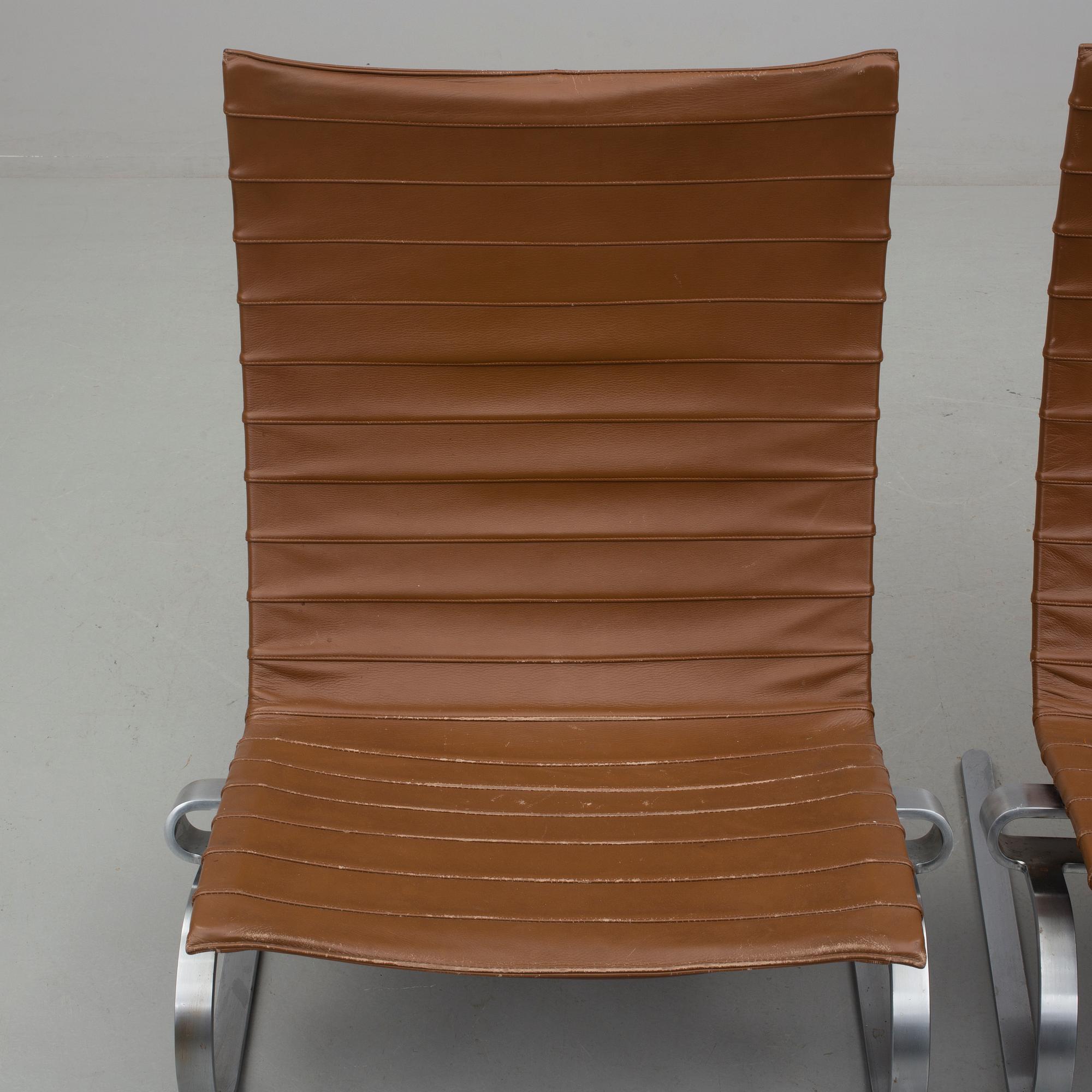 POUL KJAERHOLM, "PK-20", Fritz Hansen, Danmark 1988. Fåtöljer, ett par.