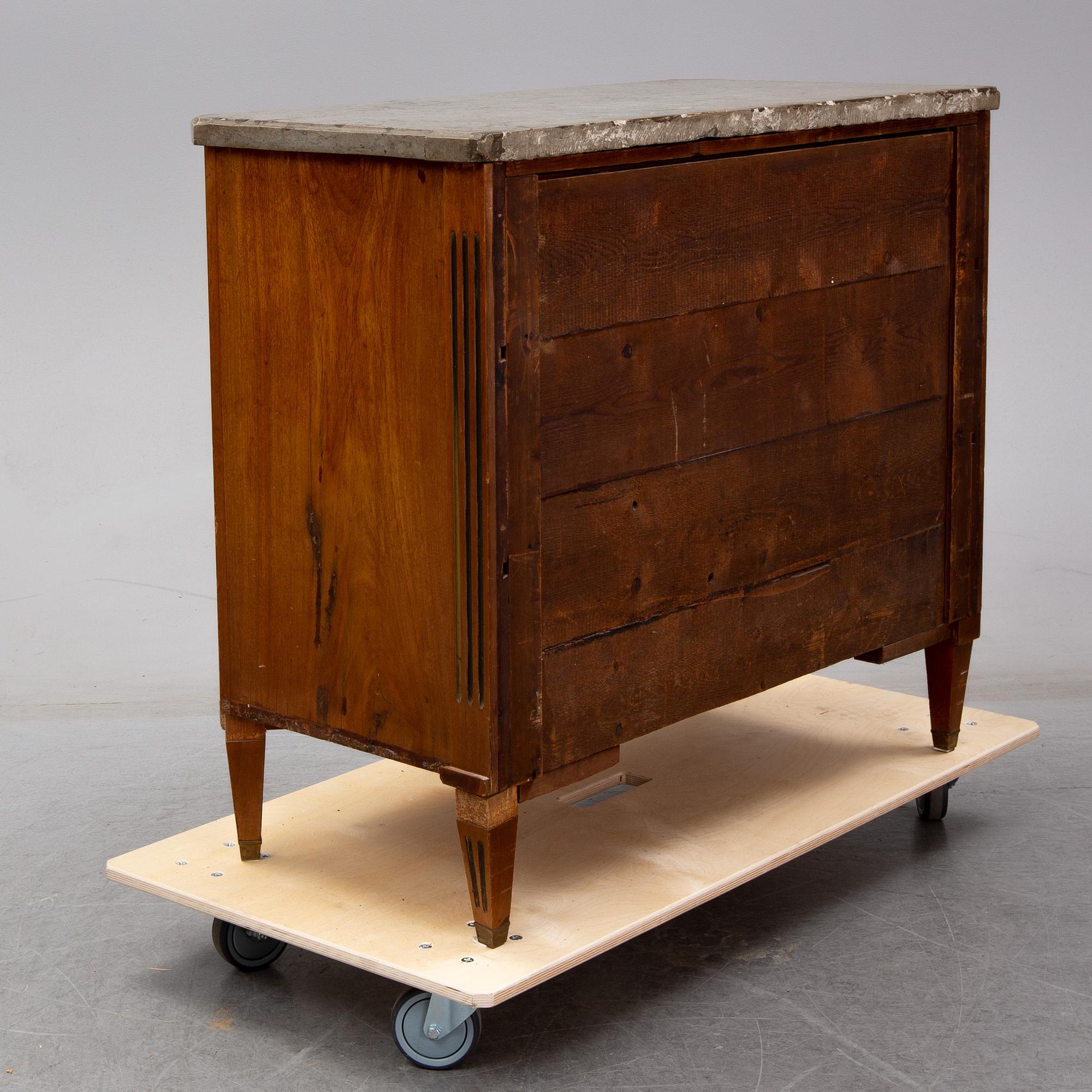 A late 19th century gustavian style chest of drawers.