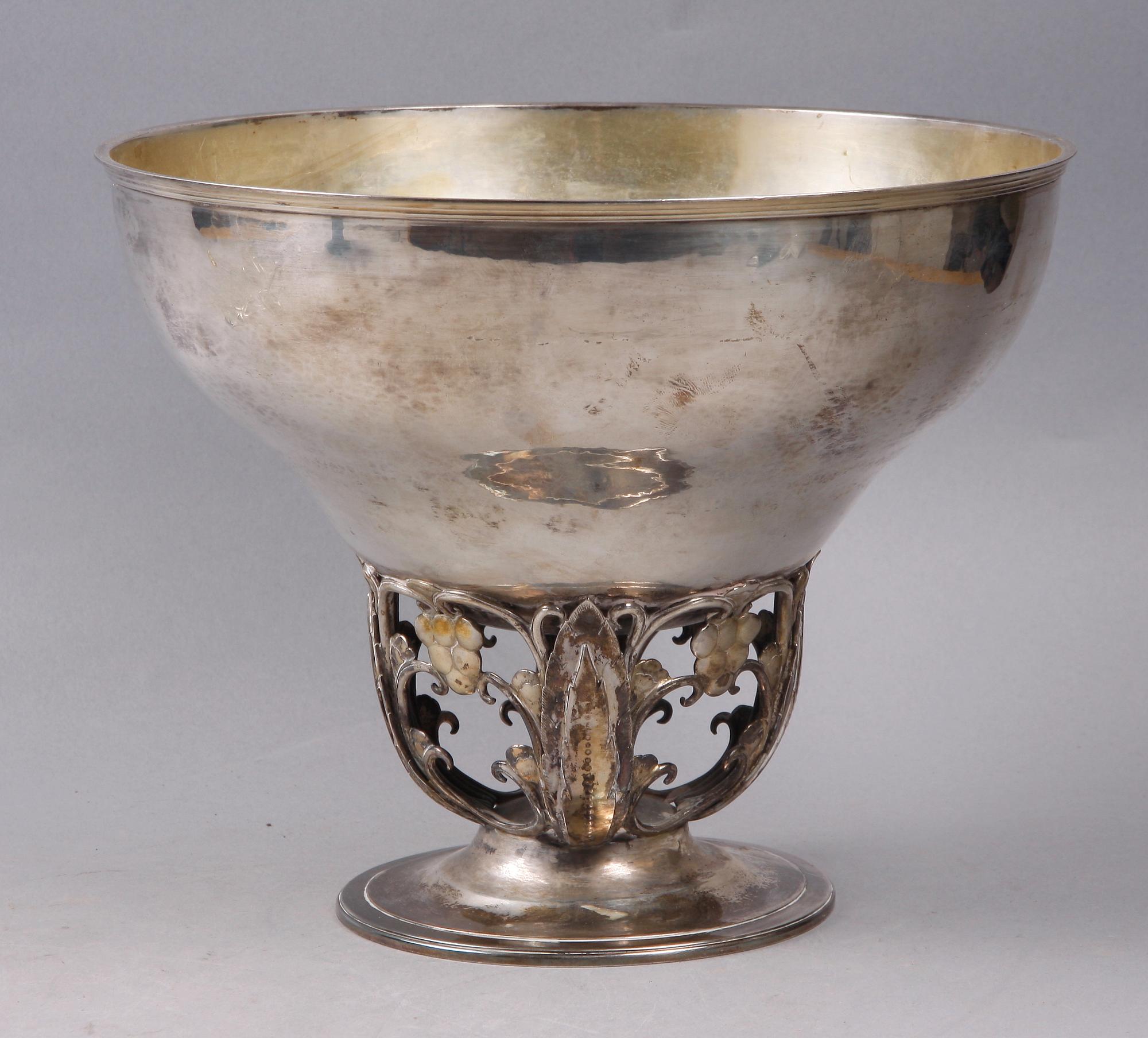 PRAKTSKÅL, silver, jugend, GAB, Stockholm 1910-20-tal.