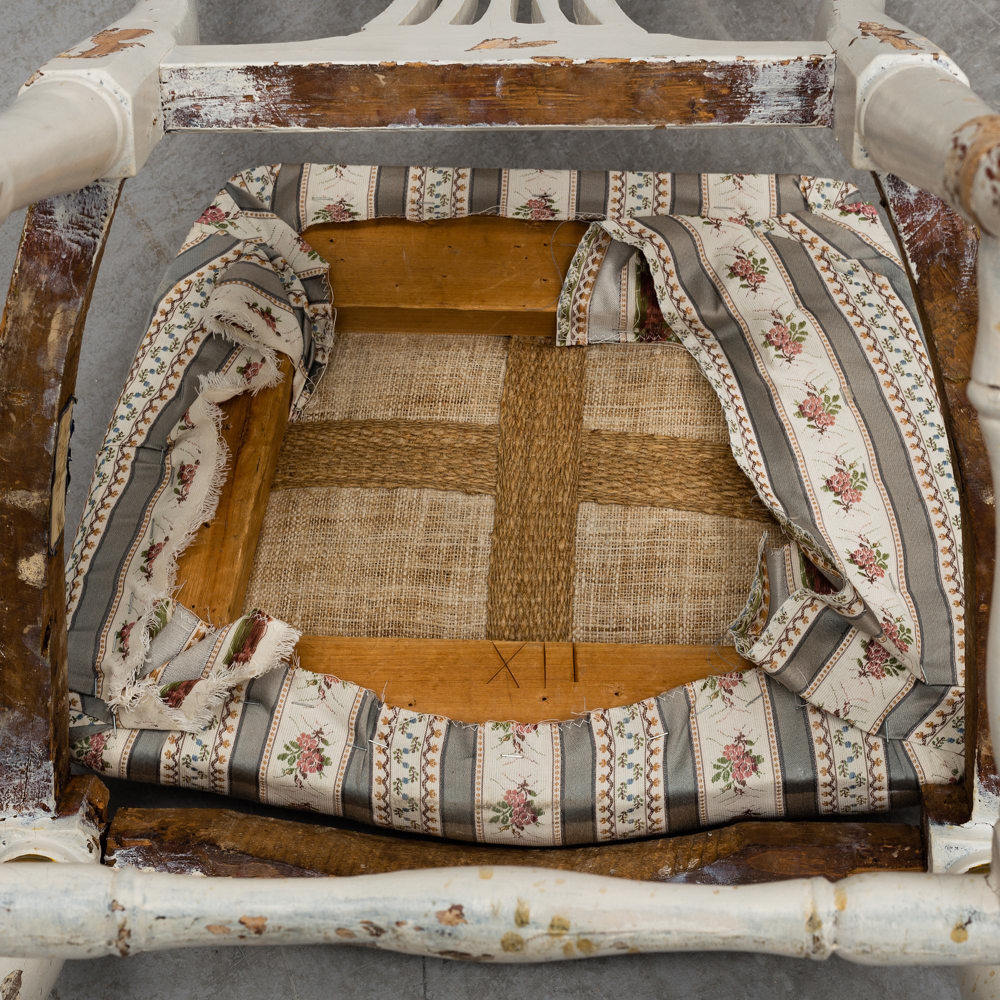 STOLAR, 3 stycken, gustavianska stockholmsarbeten, 1700-talets slut.