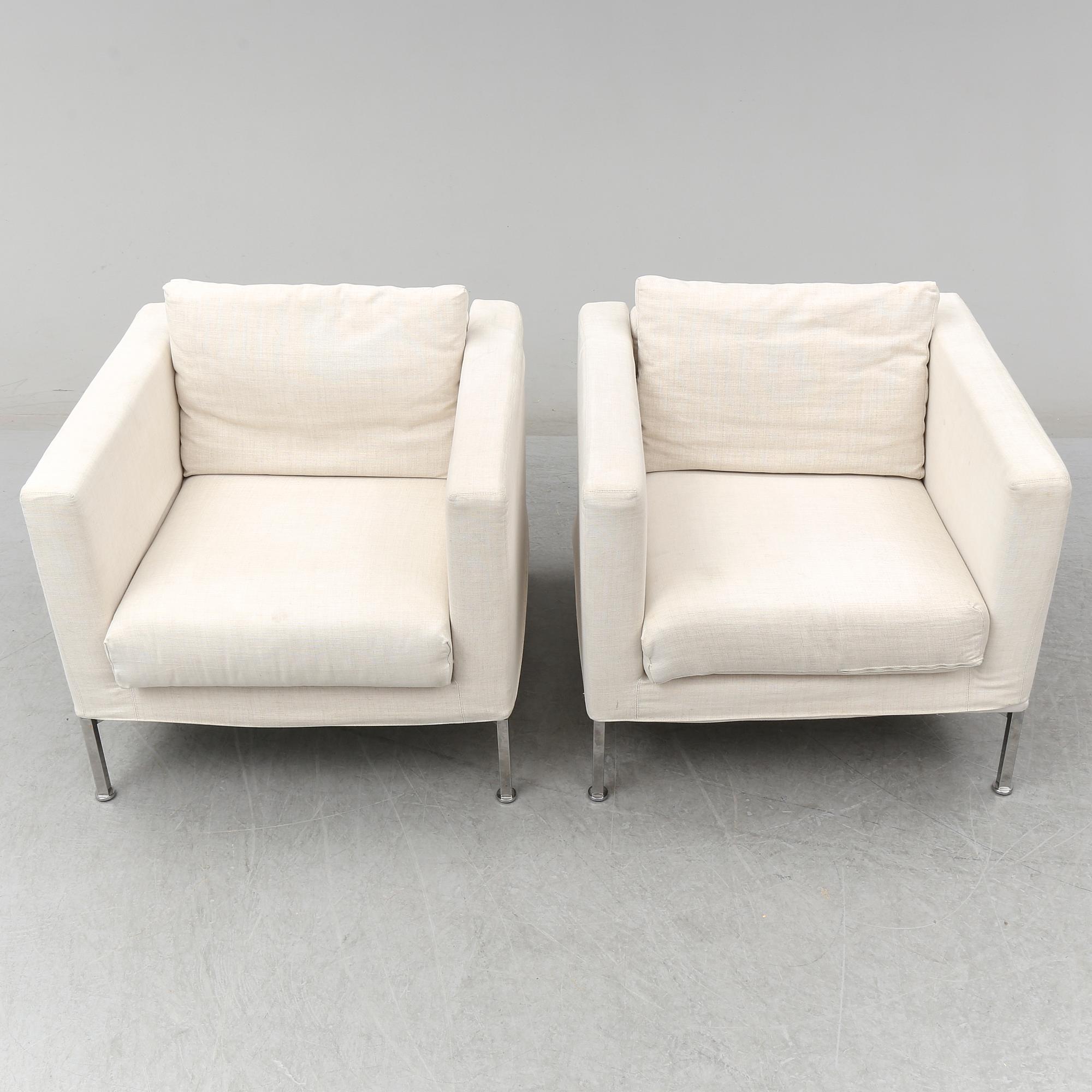 A pair of 'Box' easy chairs by Piero Lissoni from Living Divani.