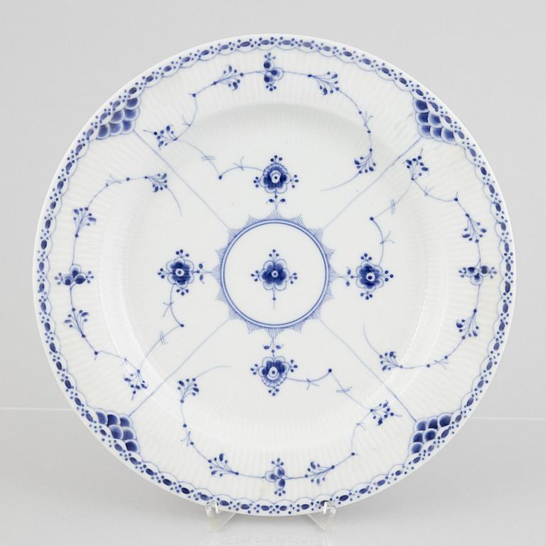 A 'Blue Fluted Half Lace' porcelain dish, Royal Copenhagen, model '538', 1893-1923.