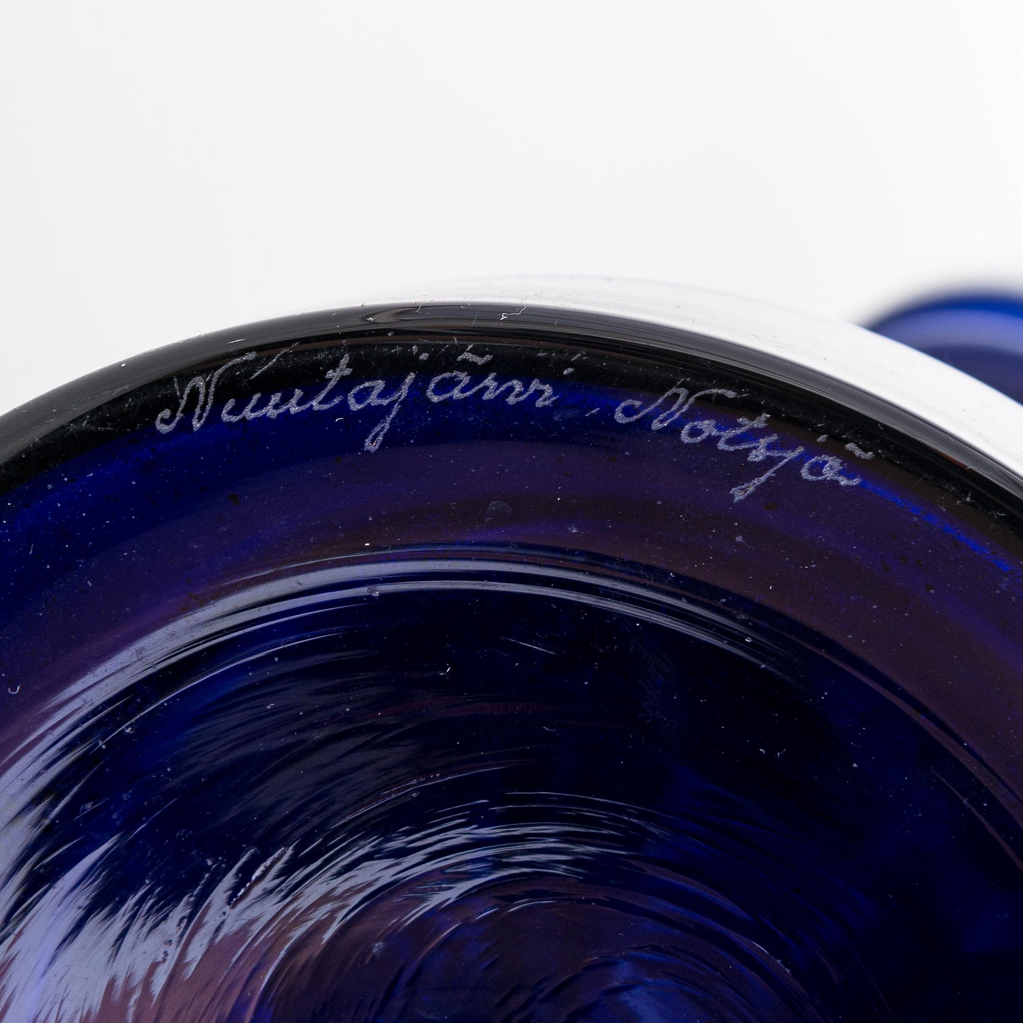 Oiva Toikka, A 'Lighthouse' glass vase/candlestick, signed Nuutajärvi Notsjö.