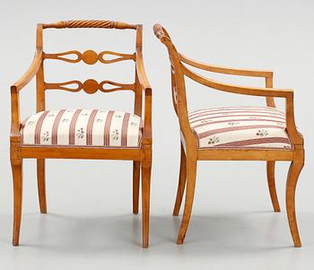 KARMSTOLAR, ett par, empire, 1800-talets första hälft.