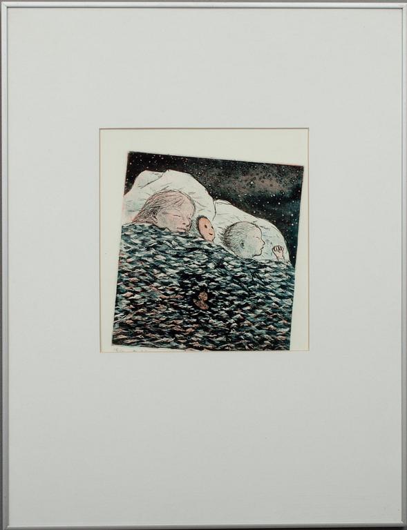 INARI KROHN (FINLAND), etsning, numr. 12/30 Tpl'a, sign. och dat. 1987.