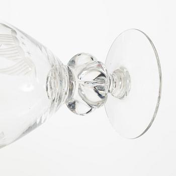 Gunnar Gruno Håkansson, glasservis, 45 delar, "Uarda skeppet", Johansfors Glasbruk.