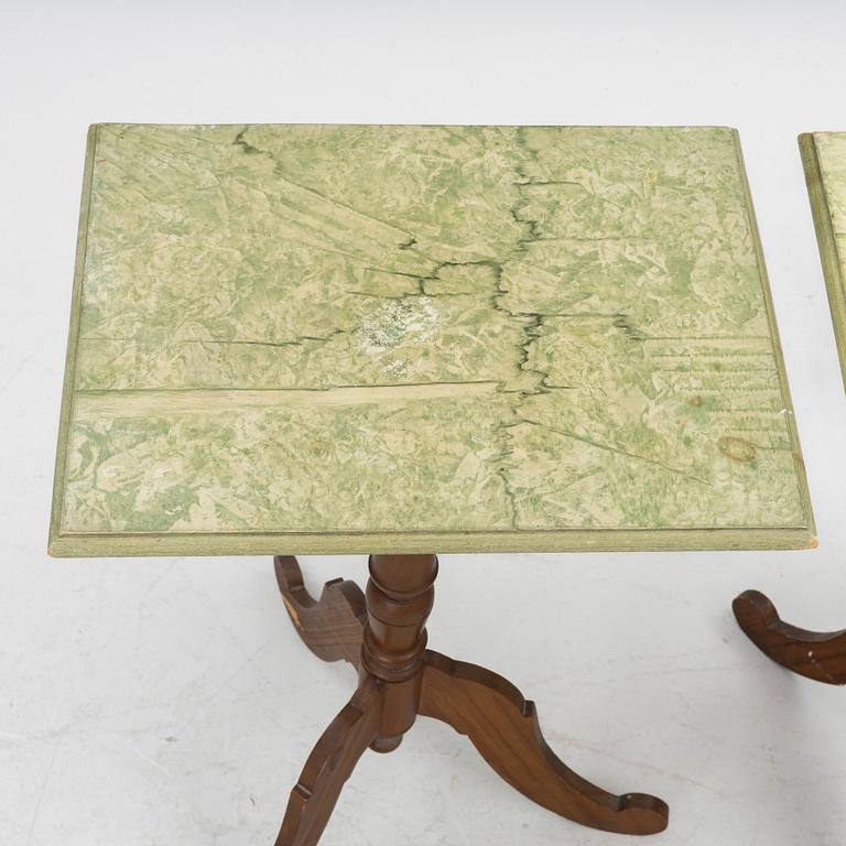 Lamp table/ folding table, a pair, 19th century.