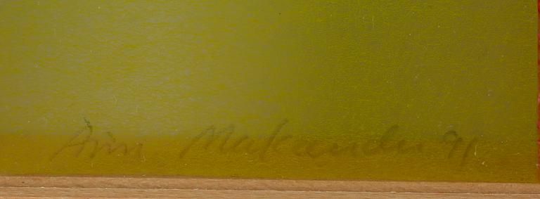 ANN MAKANDER, rispapper/plexiglas, sign och dat 91.