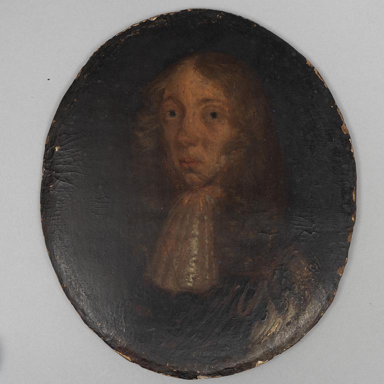 Dutch school, 17th century, Man in a wig and lace collar.