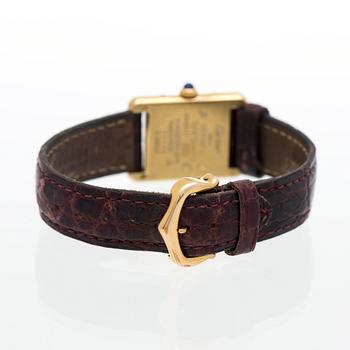 CARTIER, must de Cartier Tank, rannekello, 20 x 20-28 mm.