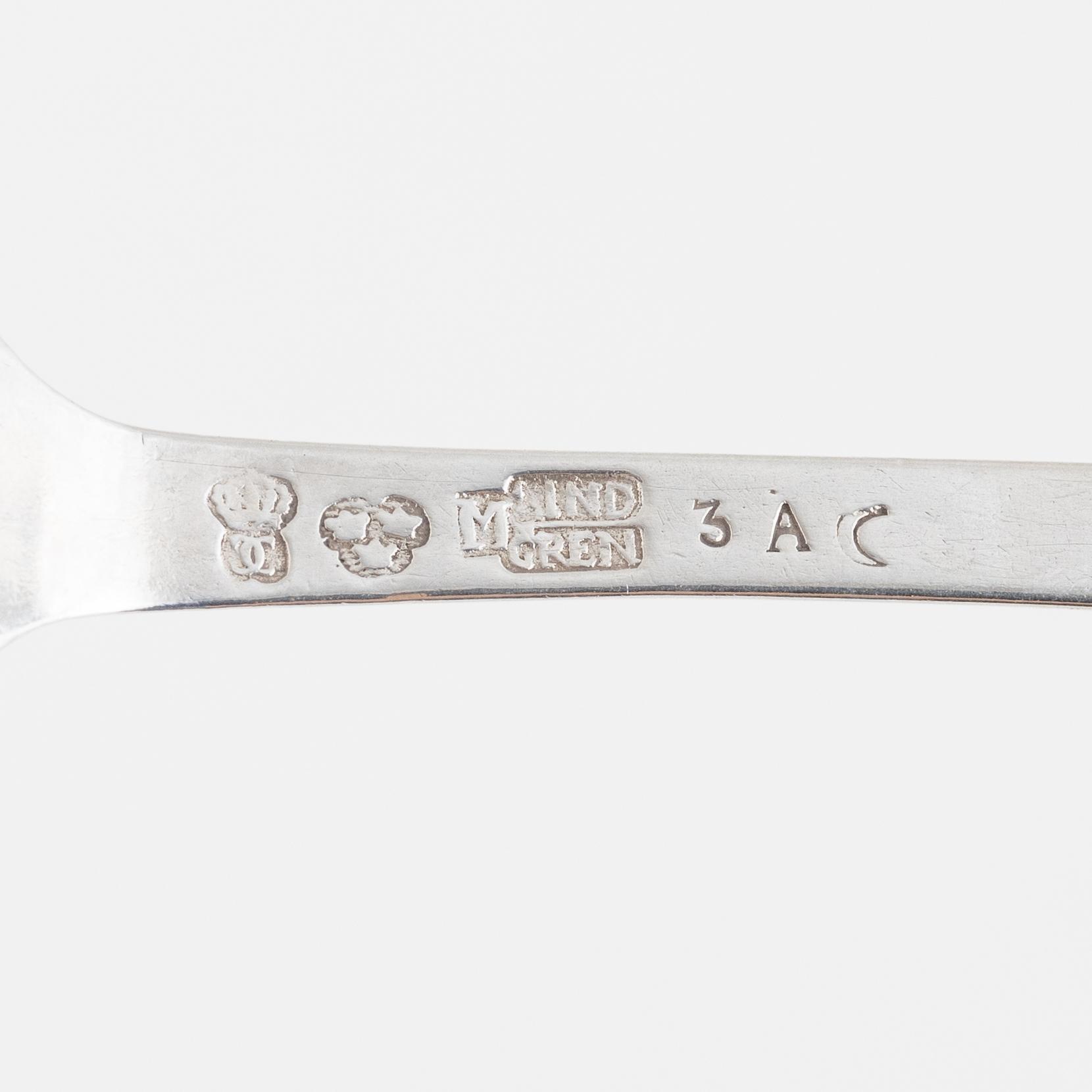 Skedar, 13 st, silver, bl.a. Gustaf Folcker, Stockholm 1825.