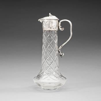 788. A Swedish 20th century parcel-gilt and cut glass decanter, marks of W.A. Bolin, Stockholm possibly 1918.