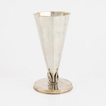 A Swedish silver vase, mark of CG Hallberg, Stockholm 1940.
