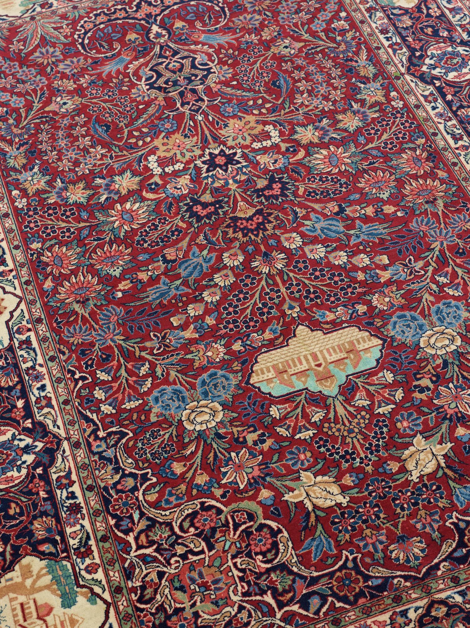 SEMI-ANTIQUE KASHAN. 197,5 x 132,5 cm.