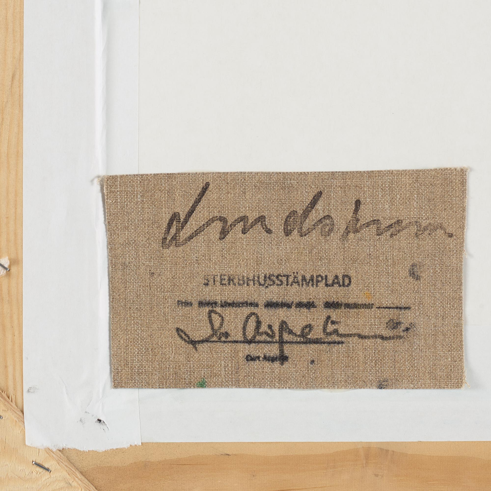 Bengt Lindström, acrylic on paper, signed with stamp, certified verso by Curt Aspelin, executed in the 2000s.