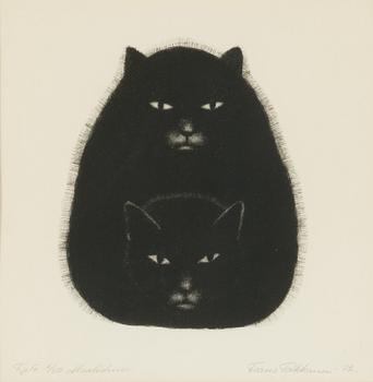 Frans Toikkanen, mezzotint, signerad och daterad -72, numrerad Tpl'a 6/50.