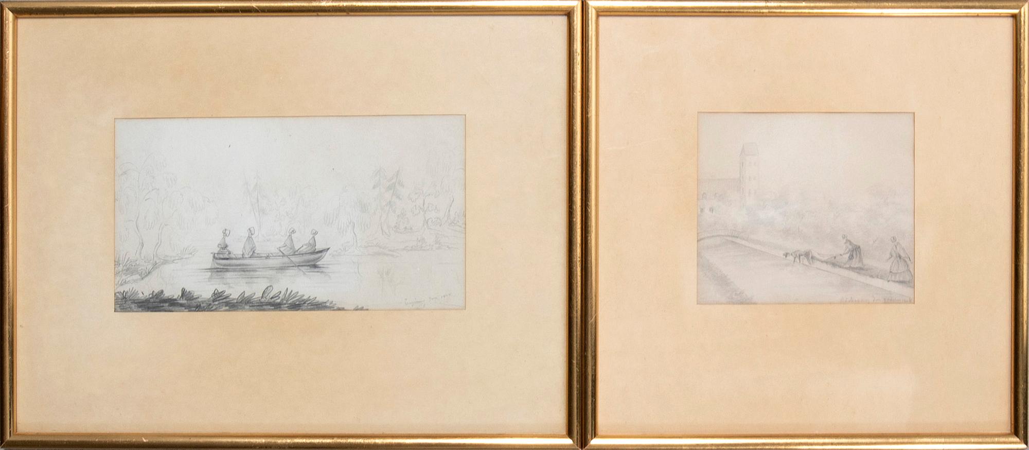 Prinsessan Eugénie, Pencil drawings, 2 pcs., 1840s.
