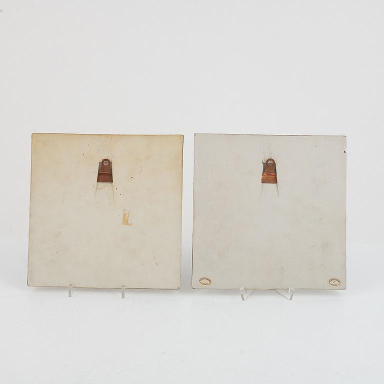 Lisa Larson, a pair of wall plaques, Gustavsberg.