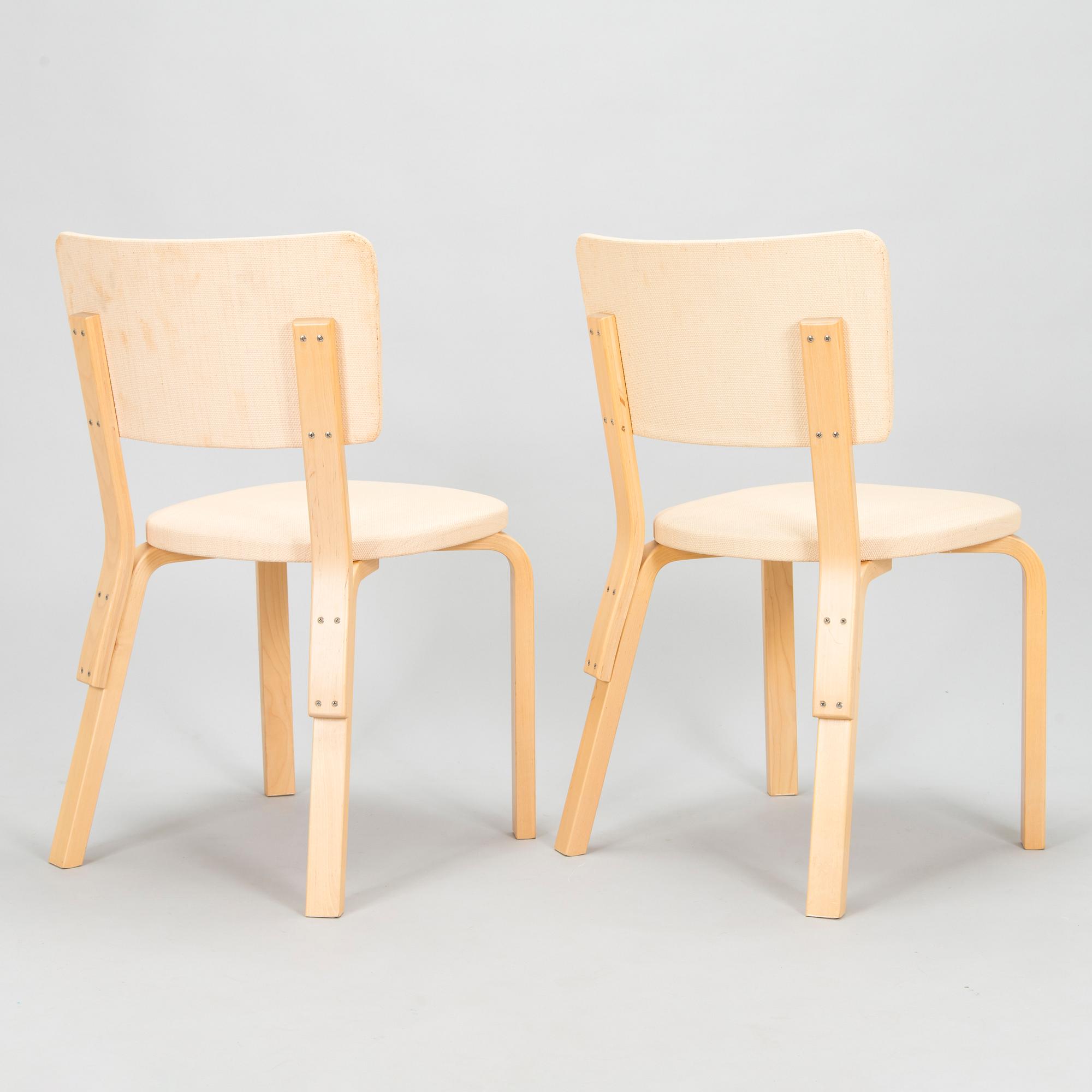 Alvar Aalto, stolar, 4 st, modell 63, Artek, 1900-talets slut.