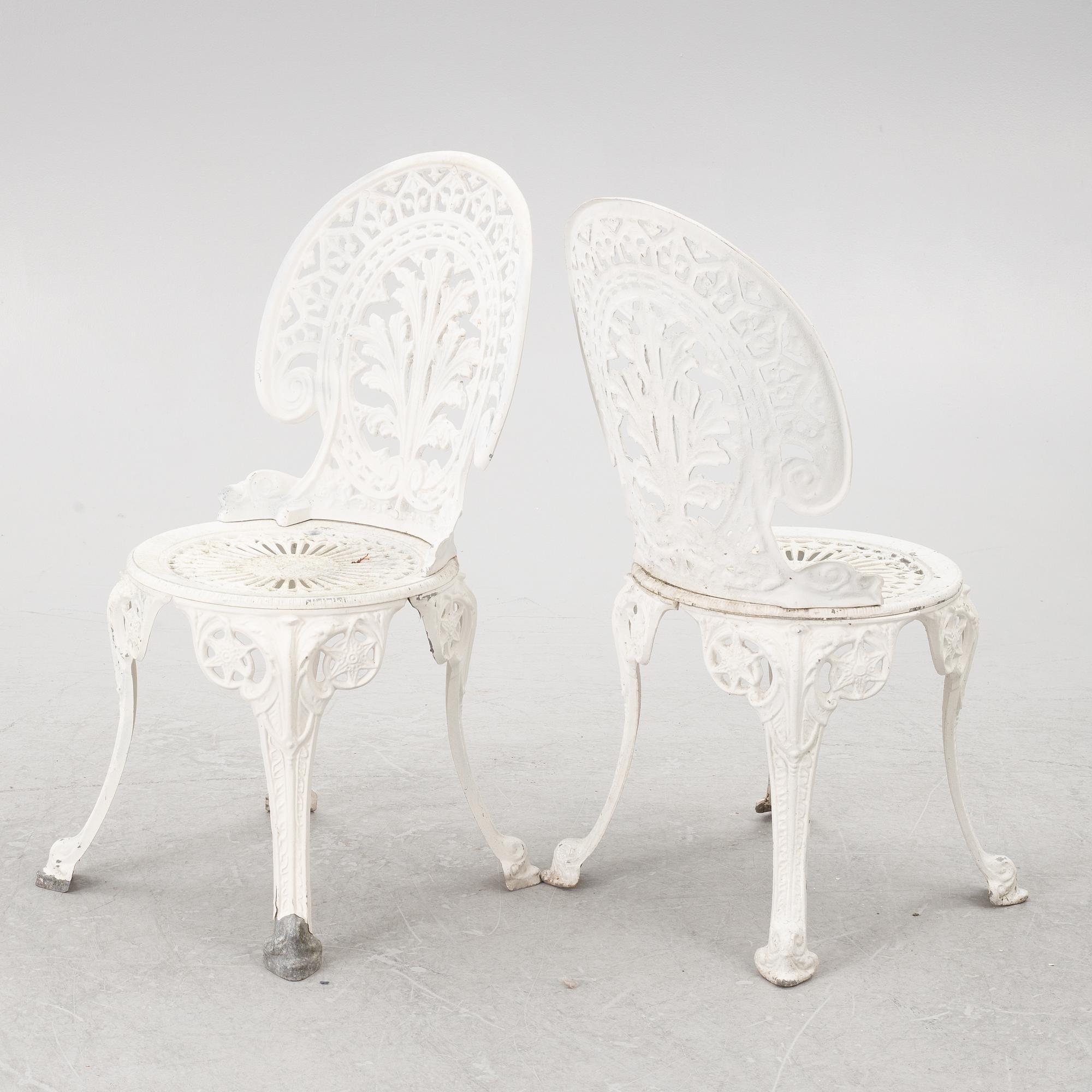 Garden chairs, 4 pcs, second half of the 20th century.