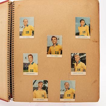 Album, med bla Alfabilder, ca 180 st., inklusive Pelé, VM i fotboll i Sverige 1958, Alifabolaget.