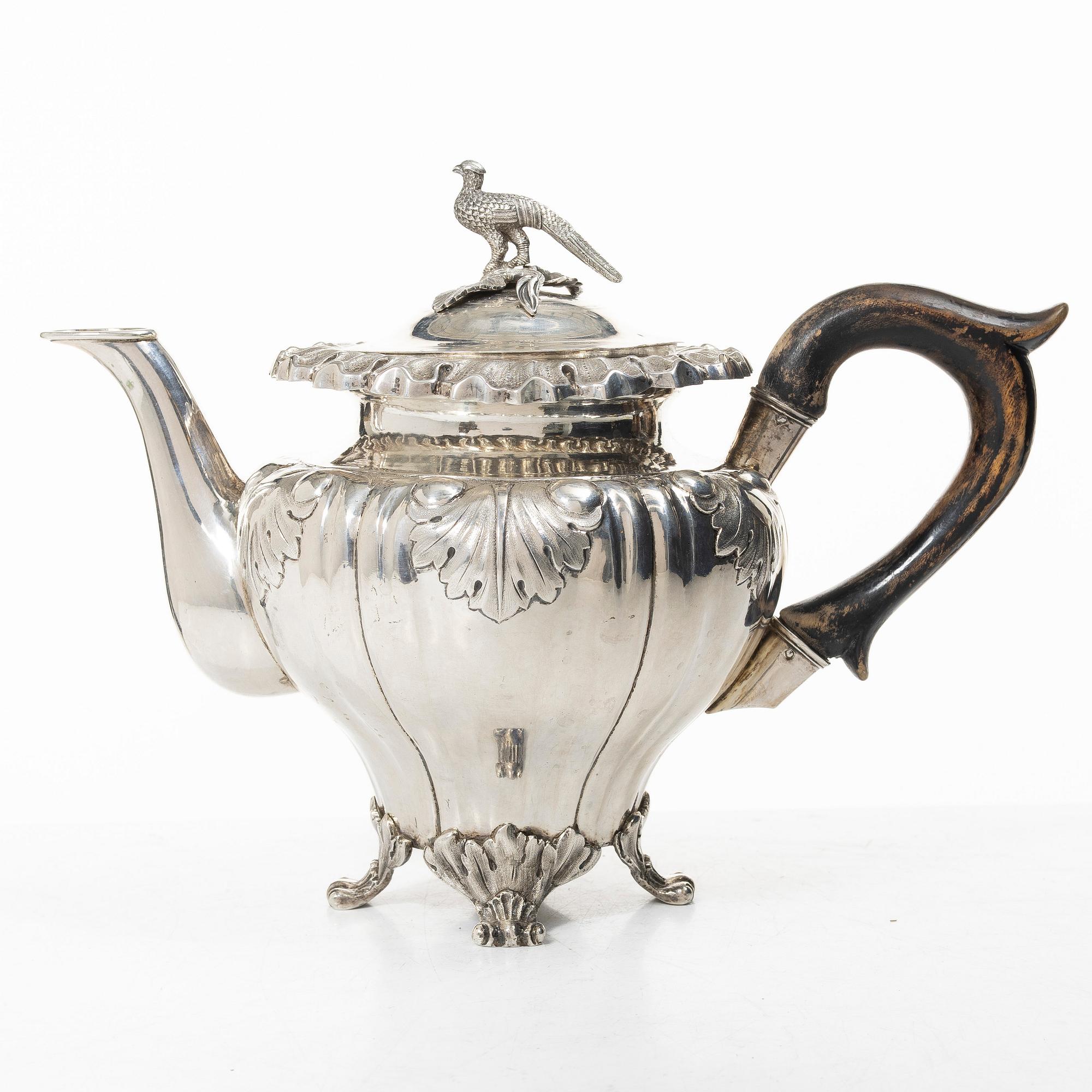 CF Hultbom, coffee pot, silver, Stockholm 1842.