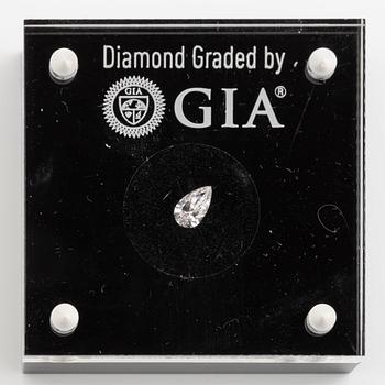 Faint pink pear-shaped diamond, 0.50 ct. Accompanied by GIA report.