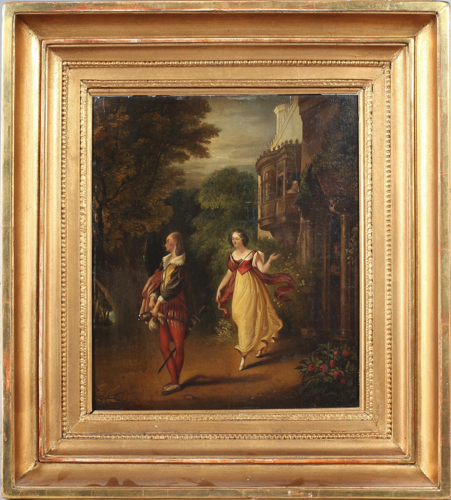 OKÄND KONSTNÄR, olja på pannå, 1800-tal.