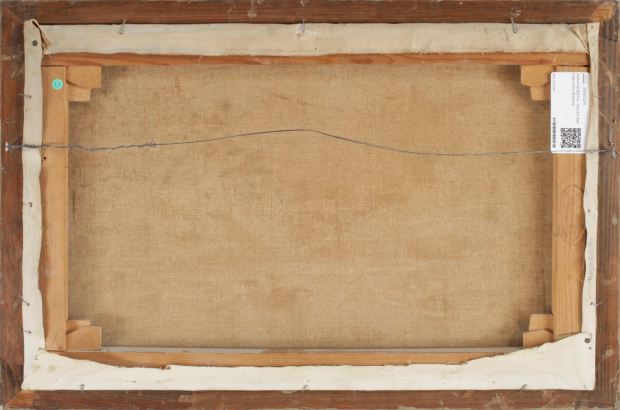 ANNA BOBERG. Olja på duk. Sign Anna Boberg.