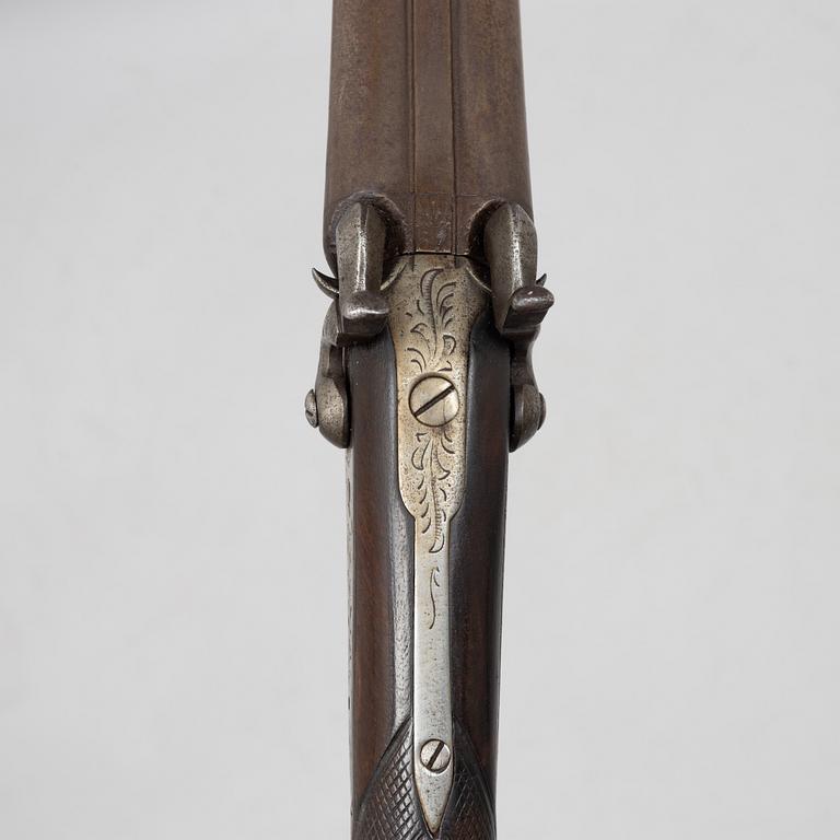 Percussion gun, double-barrelled, signed Arendt a Liège, second half of the 19th century.