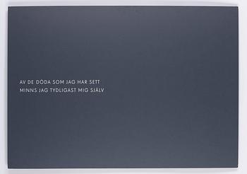 Affisch, Lars Norén, "Fragment", formgiven av Nina Ulmaja, för Stockholm Literature, Moderna Museet, 2013.