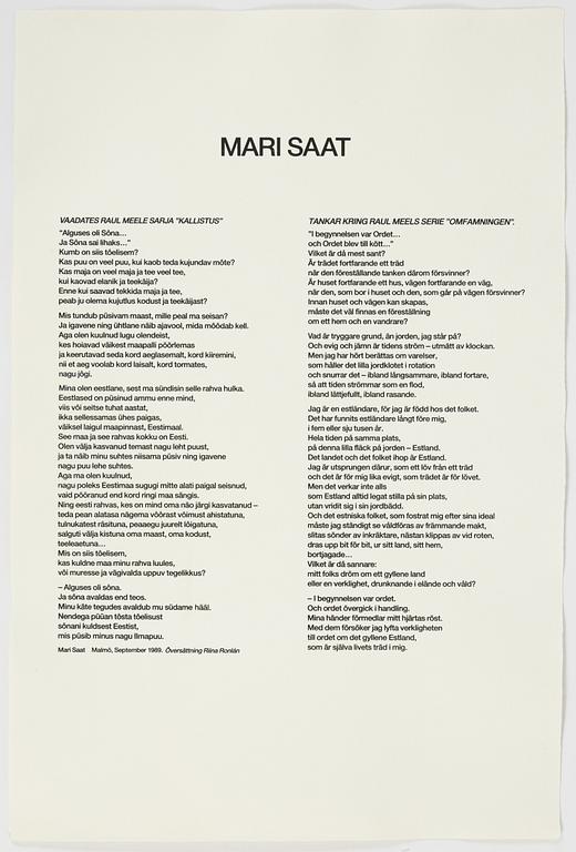 Raul Meel, portfolio with 6 silkscreen in colours, 1989, signed IV/X.