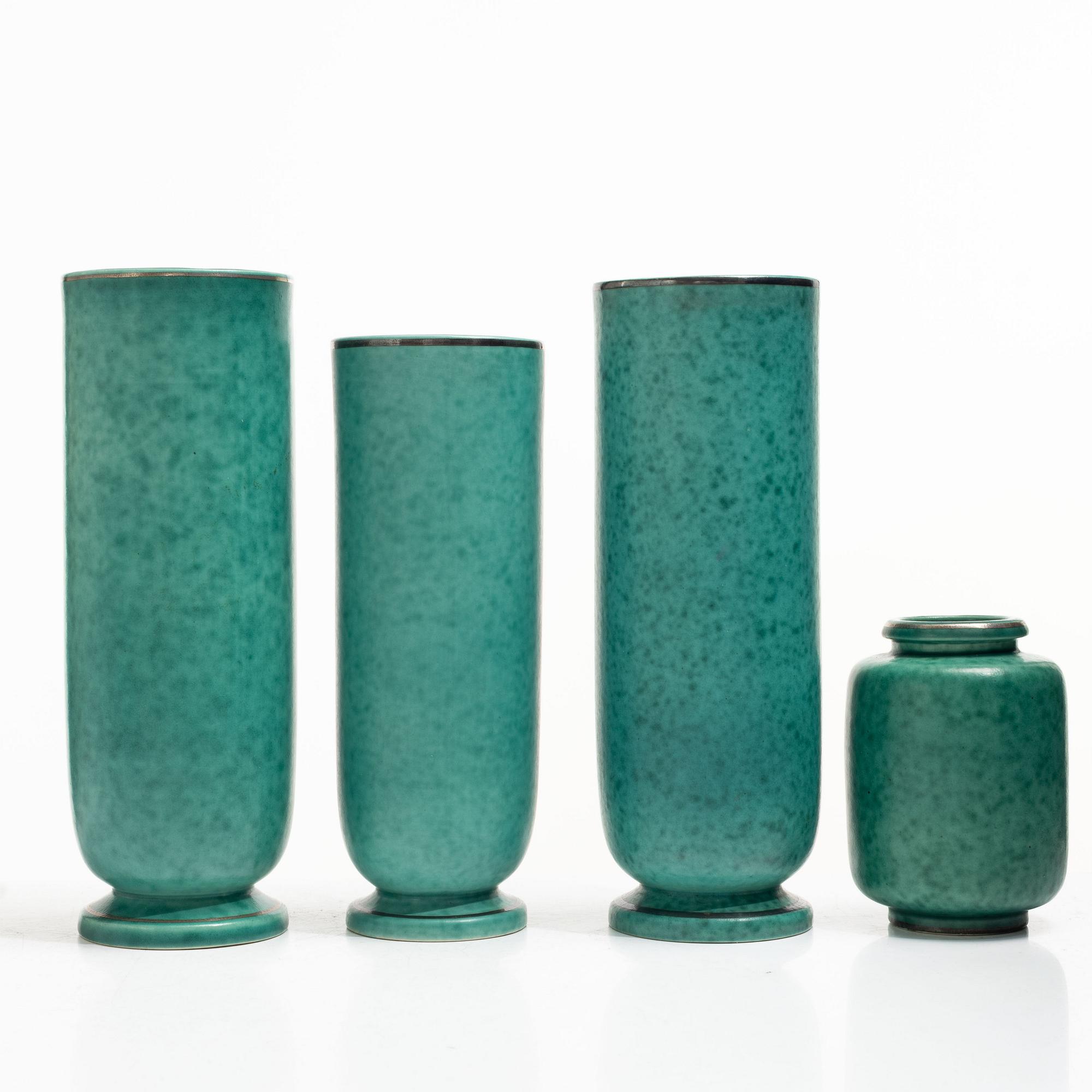 Wilhelm Kåge, Collection, 7 pieces, “Argenta”, Gustavsberg.