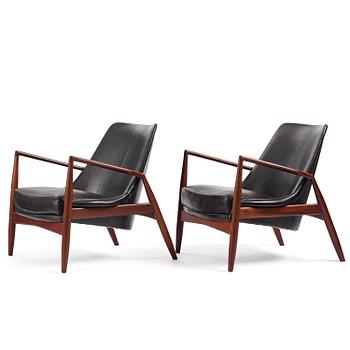 407. Ib Kofod-Larsen, a pair of teak "Sälen" armchairs, Olof Perssons Fåtöljindustri (OPE), Jönköping, 1960s.