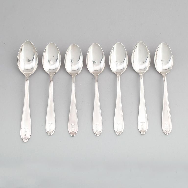 SKEDAR, 7 st, silver, "Vasa", GAB, 1900-talets första hälft. Total vikt ca 80 g.