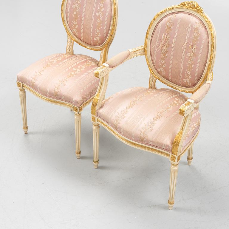 Dining set, 11 pieces, Louis XVI style. Italy, second half of the 20th century.