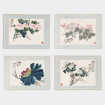 Chen Bading, after, four woodblock prints, 20th century.