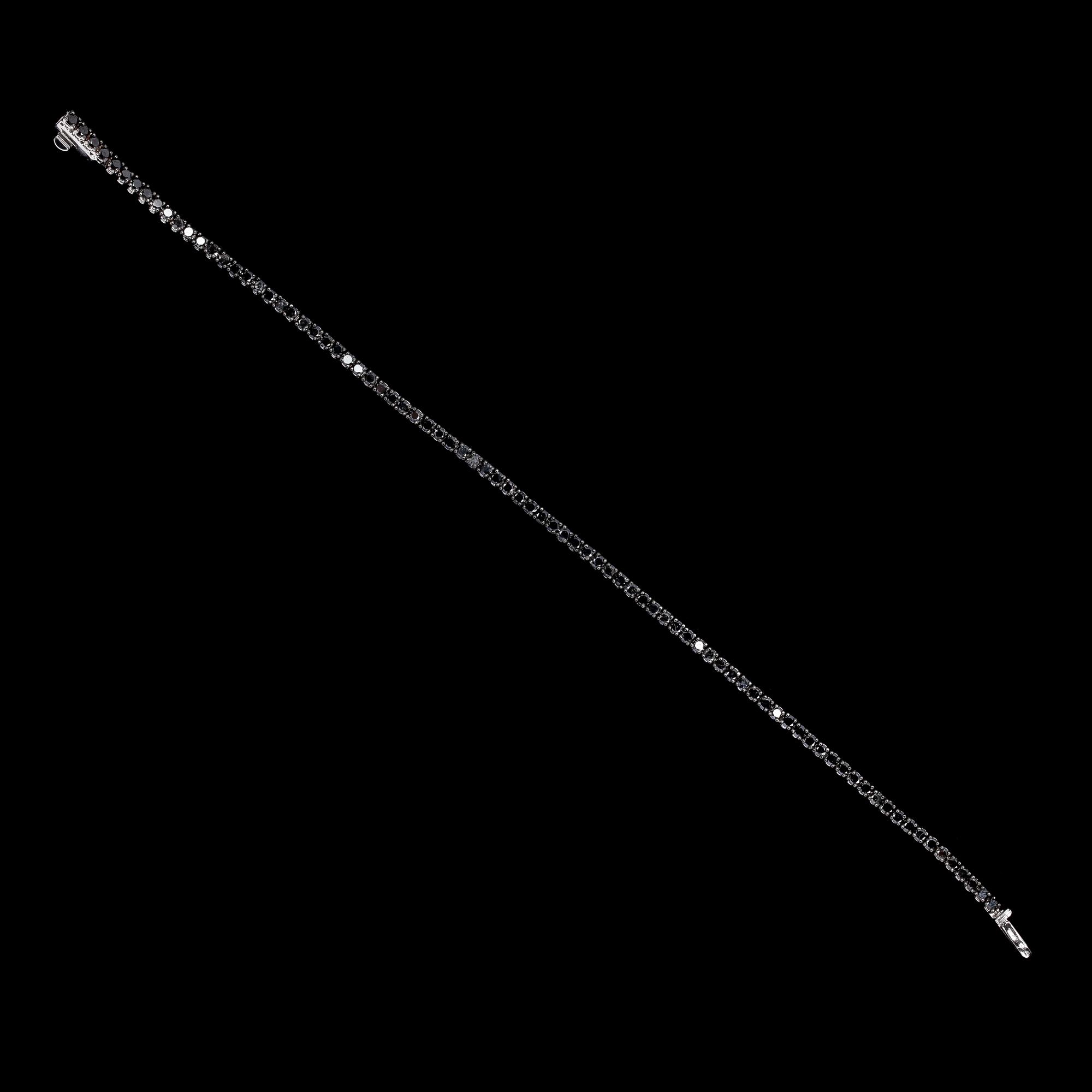 BRACELET, black brilliant cut diamonds, tot. 2.94 cts.