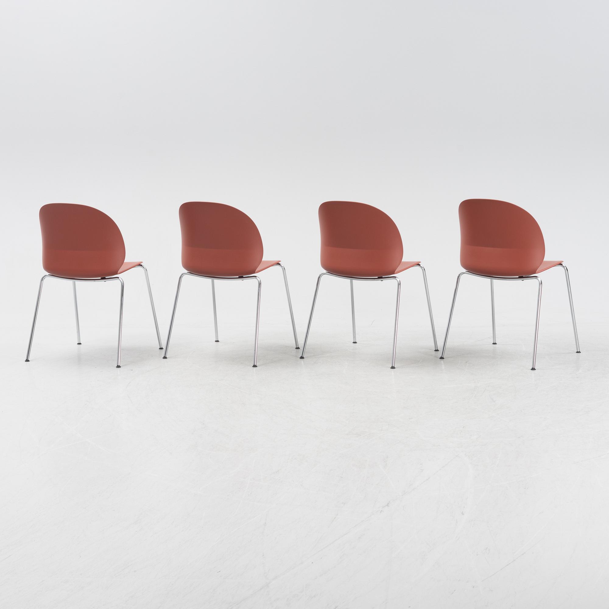 Nendo, a set of four model 'N02-10 Recycle' chairs, Fritz Hansen, Denmark, 2020.